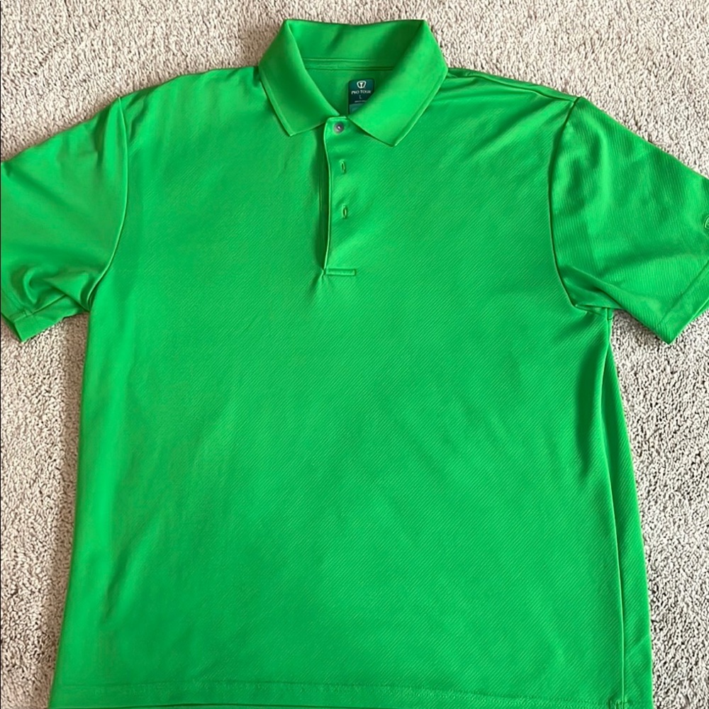 Pro Tour Green Polo Shirt Size Large